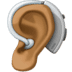 🦻🏾 ear with hearing aid: medium-dark skin tone display on Facebook